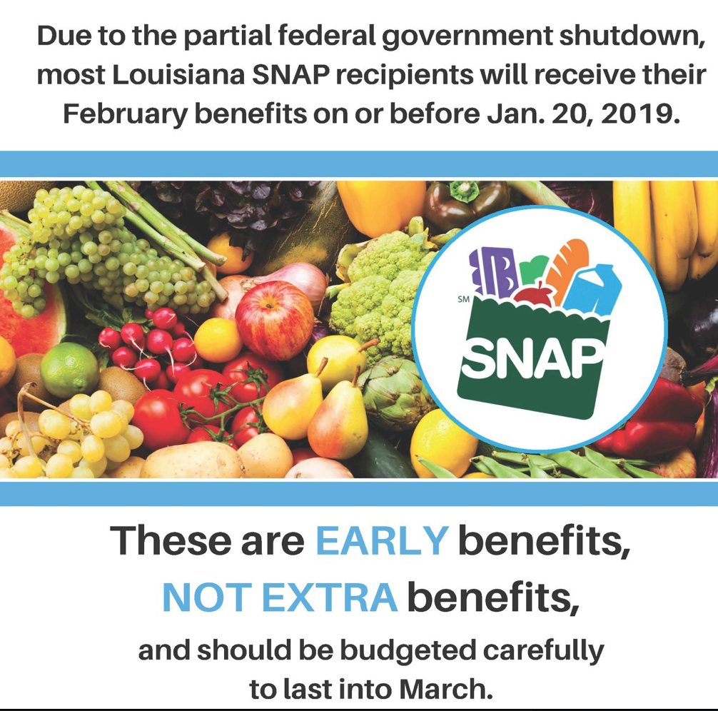 Update on Louisiana Food Stamps & the Federal Shutdown Southern